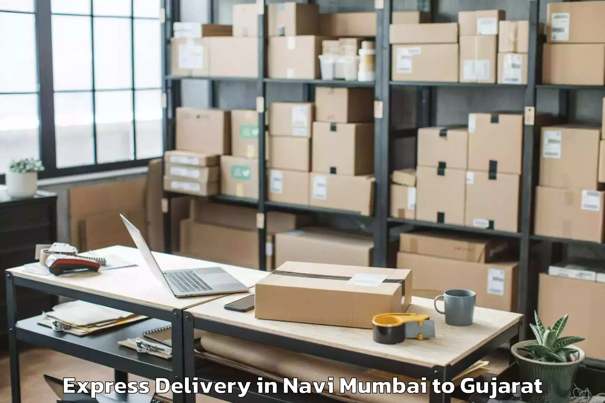 Book Navi Mumbai to Jhagadia Express Delivery Online